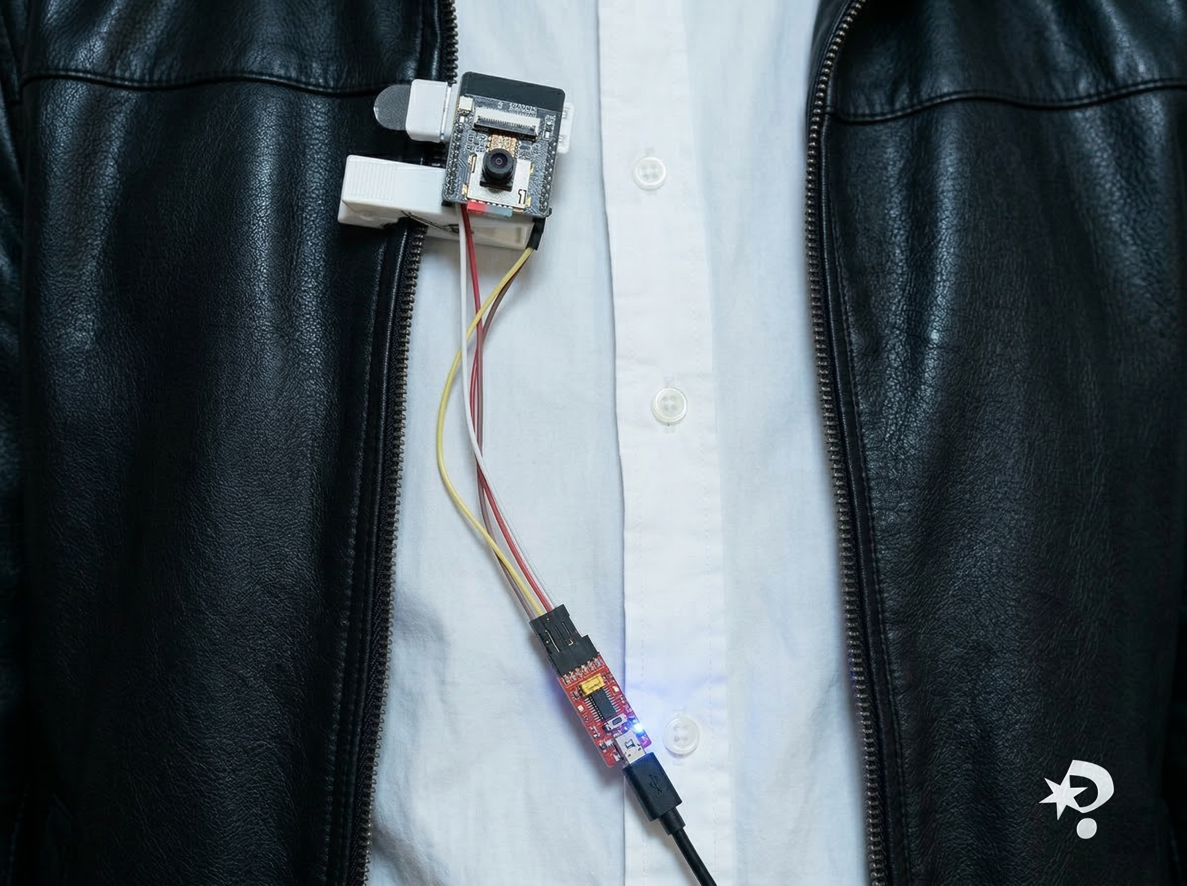 Curiosity Agent product image — wearable in use.