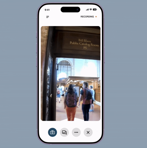 Curiosity Agent speculative app — camera feed and question arrival